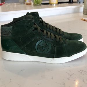 Men’s Gucci Deep Green Suede Sneaker